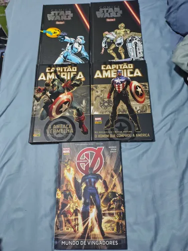 Lote HQs Marvel Deluxe Vingadores Capitão América Star Wars