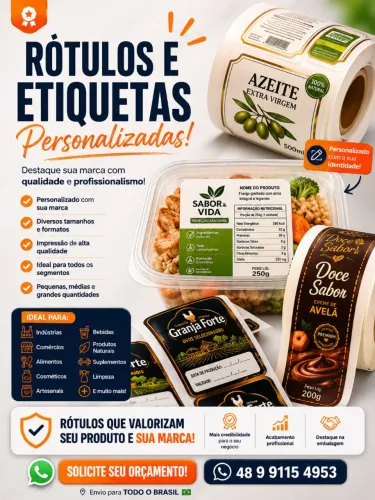 Rotulo/Etiqueta Adesivo para embalagem 
