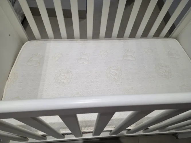 Berço Bebê Branco MDF + Colchão Ortobom
