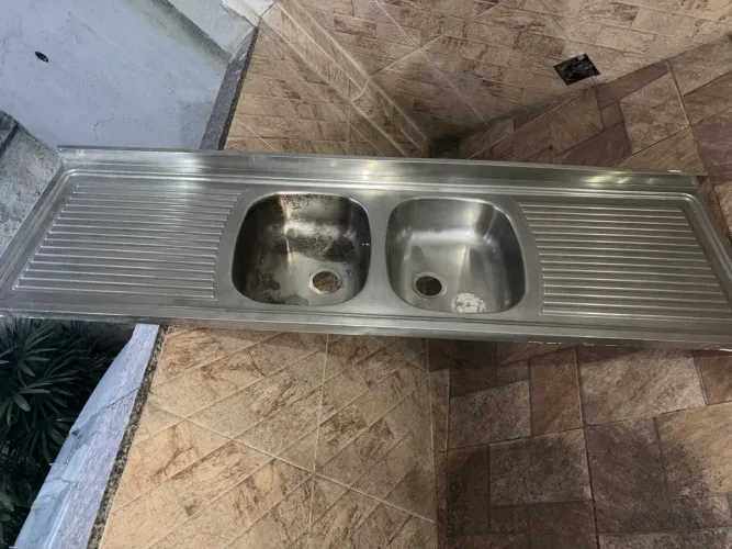 Pia inox duas cubas