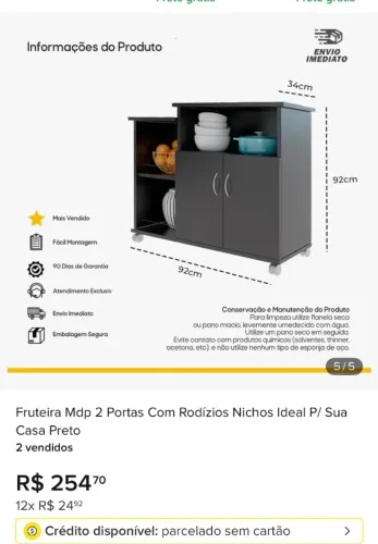 Móvel mdp para cozinha, sala, banheiro. Preto e elegante. Novo, na caixa lacrada.