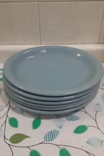 Conjunto 6 pratos rasos de jantar azul