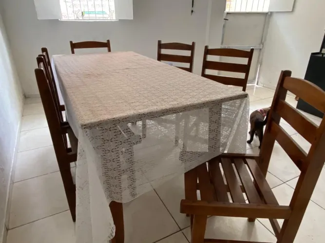 Mesa Madeira 6 Cadeiras