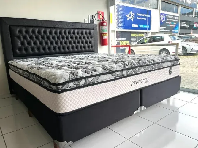 Cama Box Queen Size Nova Espuma D33 com Pillow Conforto Firme Até 150 Kg Pronta Entrega!