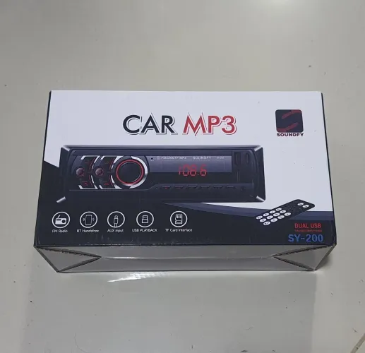 Car Radio MP3 com controle remoto, bluetooth, USB e cartão SD