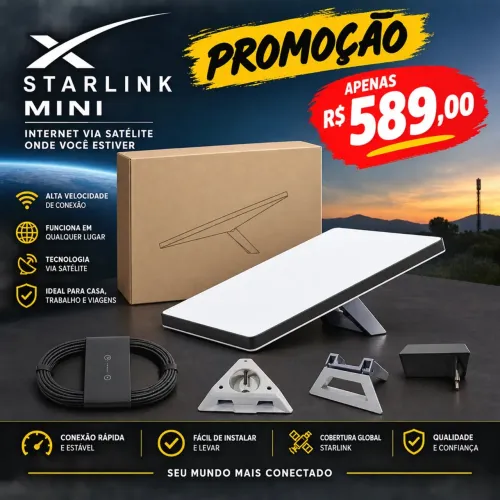 Promoção Starlink Mini, nova lacrada