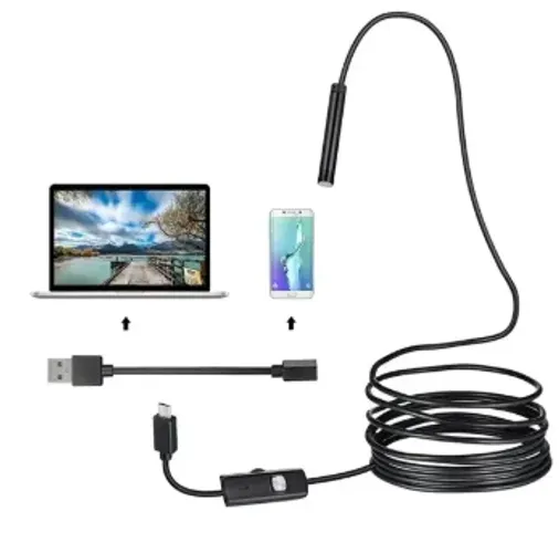 Câmera Endoscópio 5 Metros 6 Leds 7mm Usb Prova/ D Água Sonda