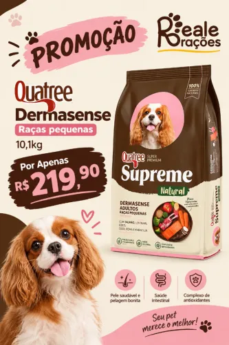 Ração Quatree Dermasense Raças Pequenas 10,1kg + Entrega grátis
