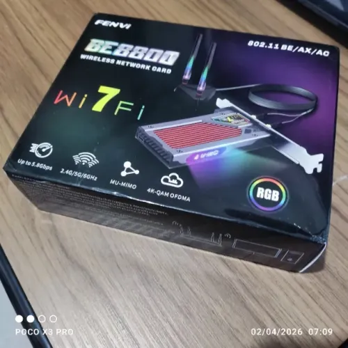 Placa de Rede Gamer Wi-Fi 7 8774Mbps RGB - Testada uma única vez