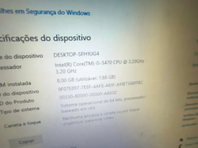 Pc completo HP  core i5 windows 10 pro com 8 GB de RAM 1 terá de HD com Wi-Fi 