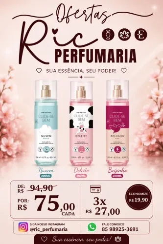 Body Splash Obticaro Cuidese Bem - Nuvem, Show de Banho e Deleit