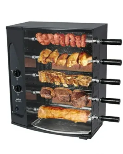 ASSADOR ROTATIVO, 5 ESPETOS, MARCA ARKE - VITTA PREMIUM.