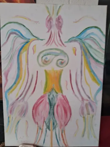 Quadro art nouveau a mulher flor