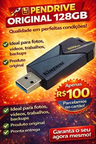 Pendrive 128 gigas original funciona perfeitamente