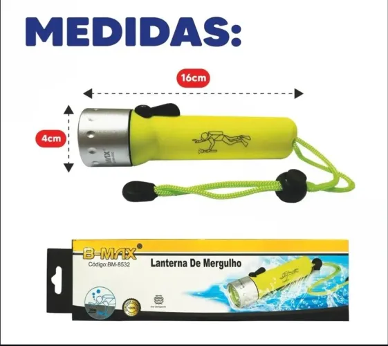Lanterna Mergulho A Prova Dágua Led Potente Resistente
