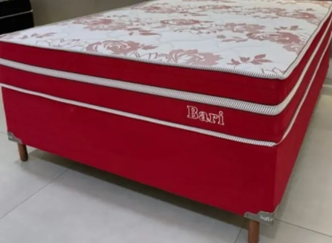 CAMA BOX CASAL MOLAS ENSACADAS- NOVA SEM USO