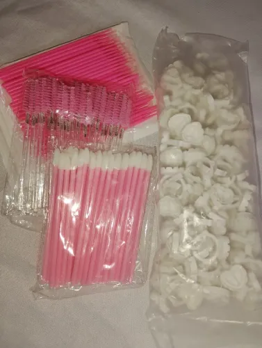 Kit escova p/ cílios+microbrush+pincel de batom + brinde