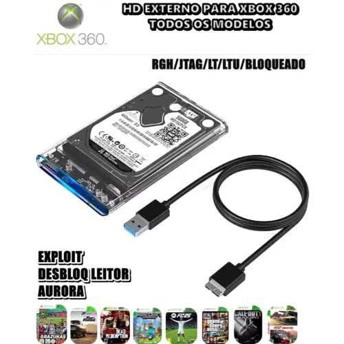 HD 500 GB COM JOGOS DE XBOX 360