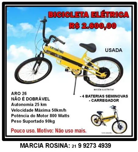 BICICLETA ELÉTRICA SEMINOVA