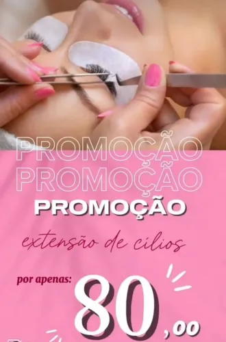 Extensão de cílios 80,00 reais