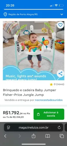 Brinquedo e cadeira baby jumper fisher-prise