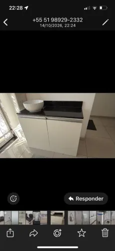 Bancada de granito e balcão com pia