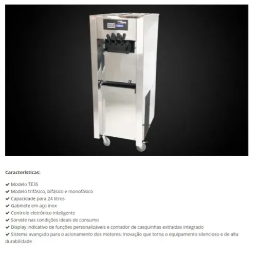 Máquina de Sorvetes 3 bicos, pouco usada aceito troca