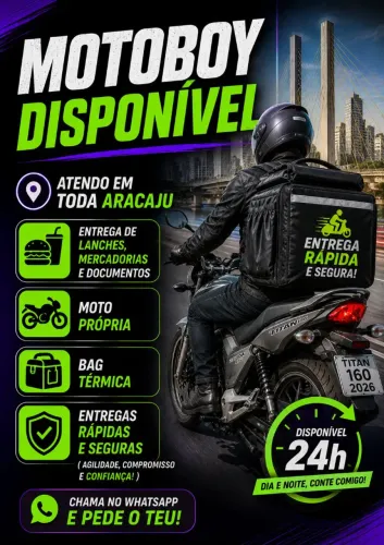 Motoboy disponível 24hrs