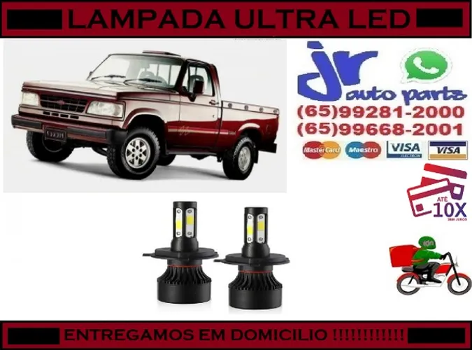 Lampada Ultra LED 4D (Alta e baixa) Chevrolet D-20 6000K 12V 24V