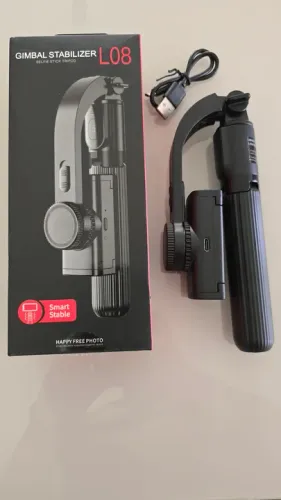 Pau de Selfie Gimbal estabilizador com tripé e disparador Bluetooth L08<br>
