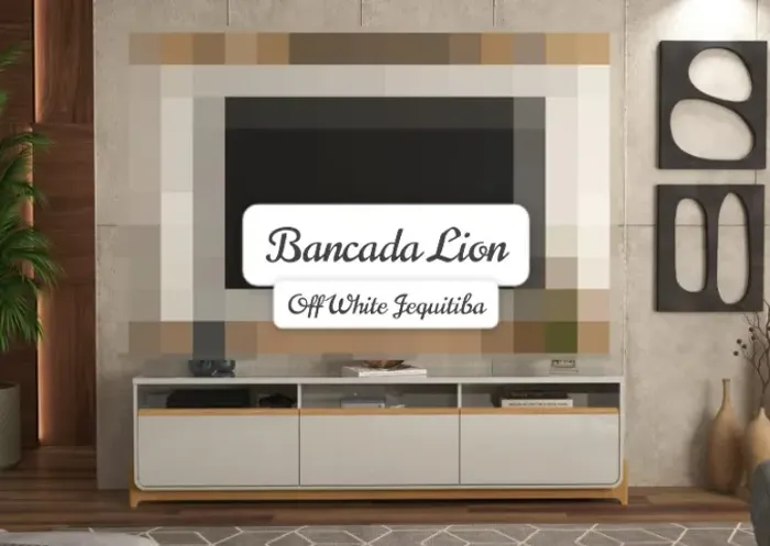 Rack Lion Com Painel Bali Ripado 2.4 Até 75 Polegadas - Lukaliam Móveis - Rack com Painel 