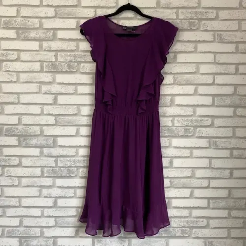 Vestido Roxo Armani Exchange 2 Peças Forrado Curto Tamanho 36-38
