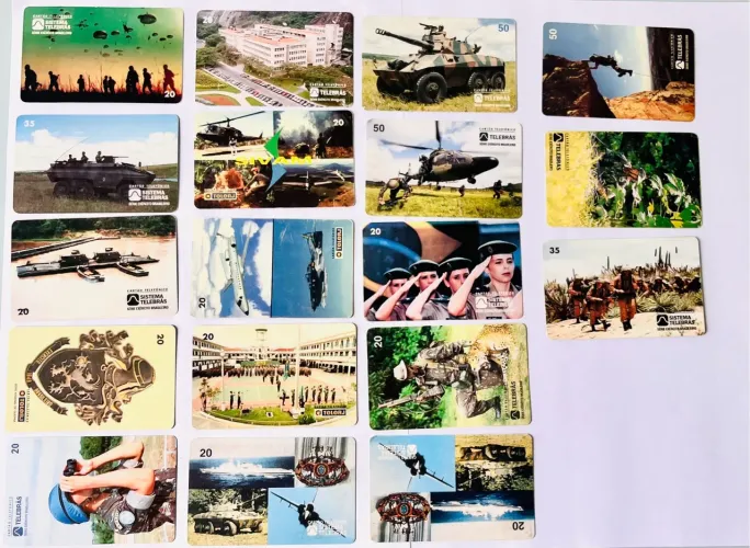 Kit Com 18 Cartões Telefônicos Série Exército Brasileiro