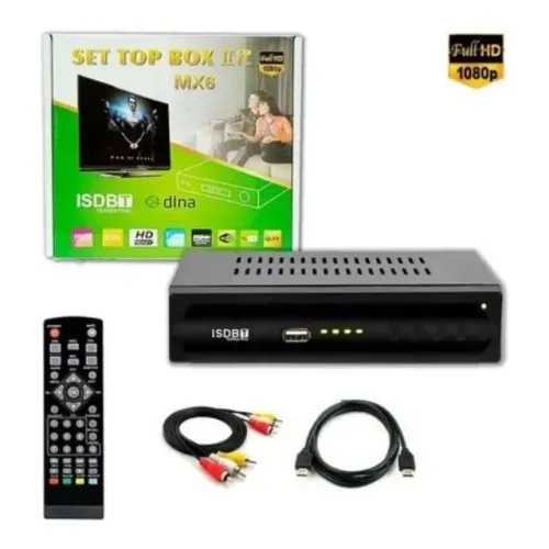  +1 Brinde Conversor Receptor Digital Hd E Gravador Set Top Tv Digital Com Visor