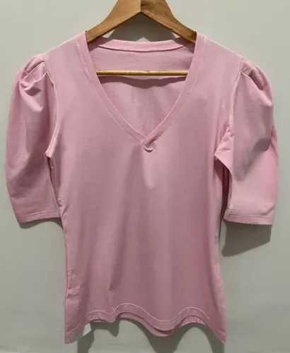 Blusa basica t-shirt rosa m nova