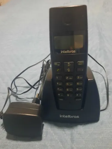 Telefone sem fio preto intel