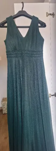 Vestido longo verde esmeralda