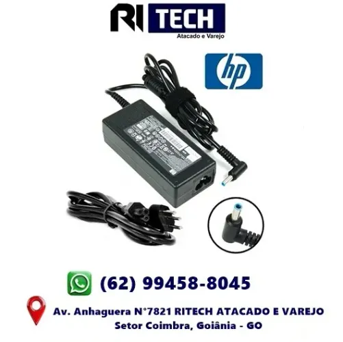 Fonte Carregador Notebook Compatível Ultrabook HP 19.5V 3.33A 65W Pino Azul - PA-1650-02H