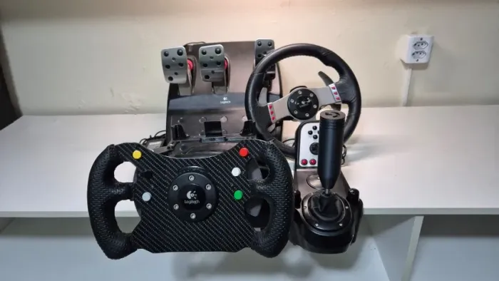 Volante Logitech G27 completo, 100% funcional, com as várias modificações e adicionais
