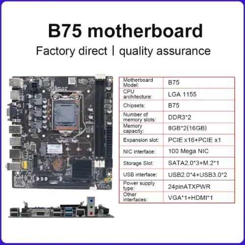 Placa-mãe LGA1155 Tecmiyo B75CR