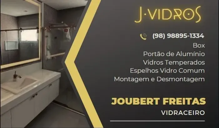 J.Vidro - Box , Portao de aluminio , Vidros , Espelhos , cortina de vidro . armario de pia