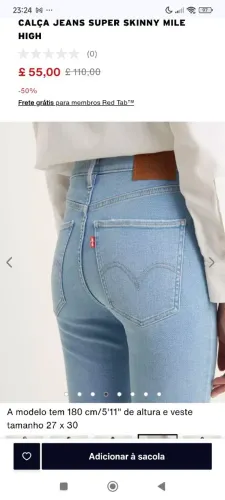 Calça Jeans levis Super Skinny Mile High