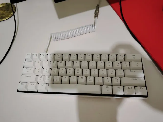Teclado Mecânico dk61 snowfox 60% switch red