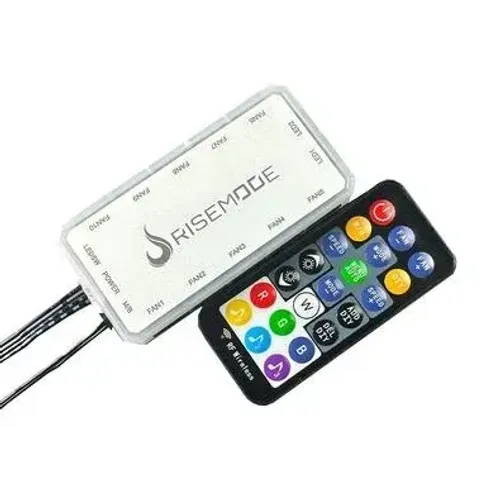 Controladora de Fan Rise Mode Sound Controle ARGB 5V *Fan 6 Pinos para 10 Fans - WZetta