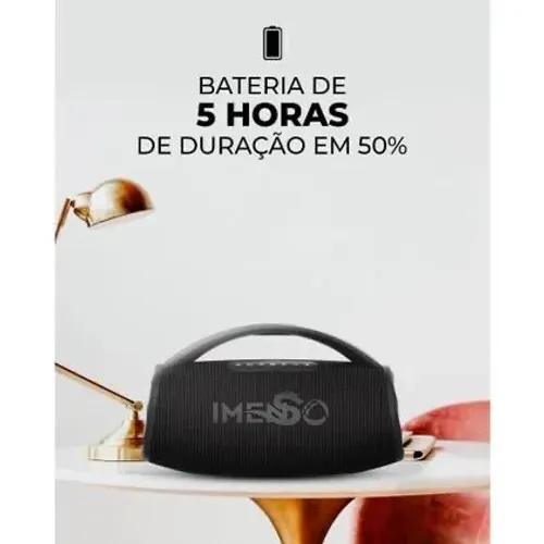 Caixa De Som Portátil Bt Imenso X38 80w Ipx6 Rgb 110v/220v