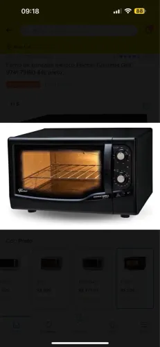 Forno de bancada elétrico Fischer Gourmet Grill *0 44L preto