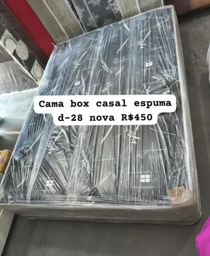 Cama box casal espuma D-28 nova R$450- Entrega grátis