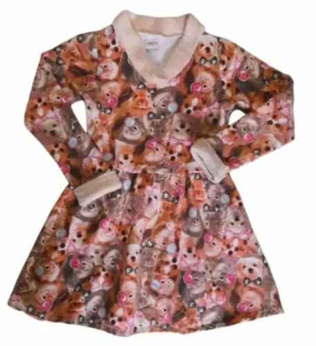 Vestido Infantil Estampado de animais fofos Elian - TAM 10