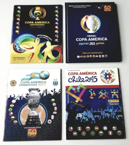 Álbuns De Figurinhas Copa América - 4 Álbuns - Anos Variados - Incompletos