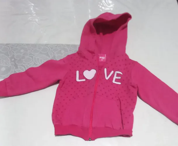 Casaco de Moletom Rosa LOVE Infantil